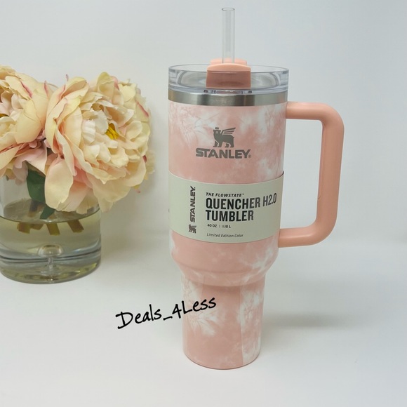 Stanley Tumbler 40 oz Peach Tie Dye Limited Edition Quencher Pink Blush RARE